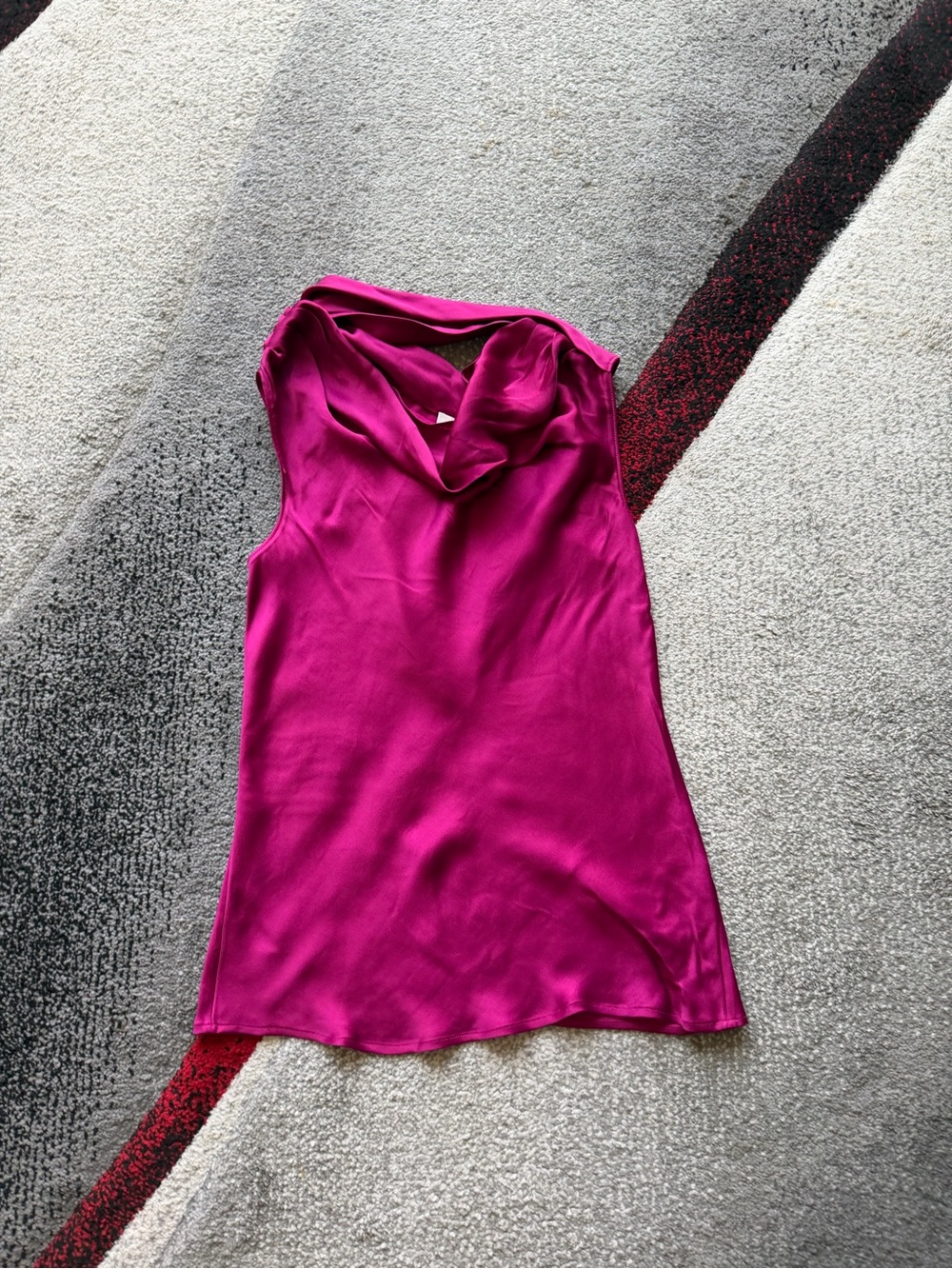 Banana Republic Raspberry Cowl Neck Satin Sleeveless Blouse